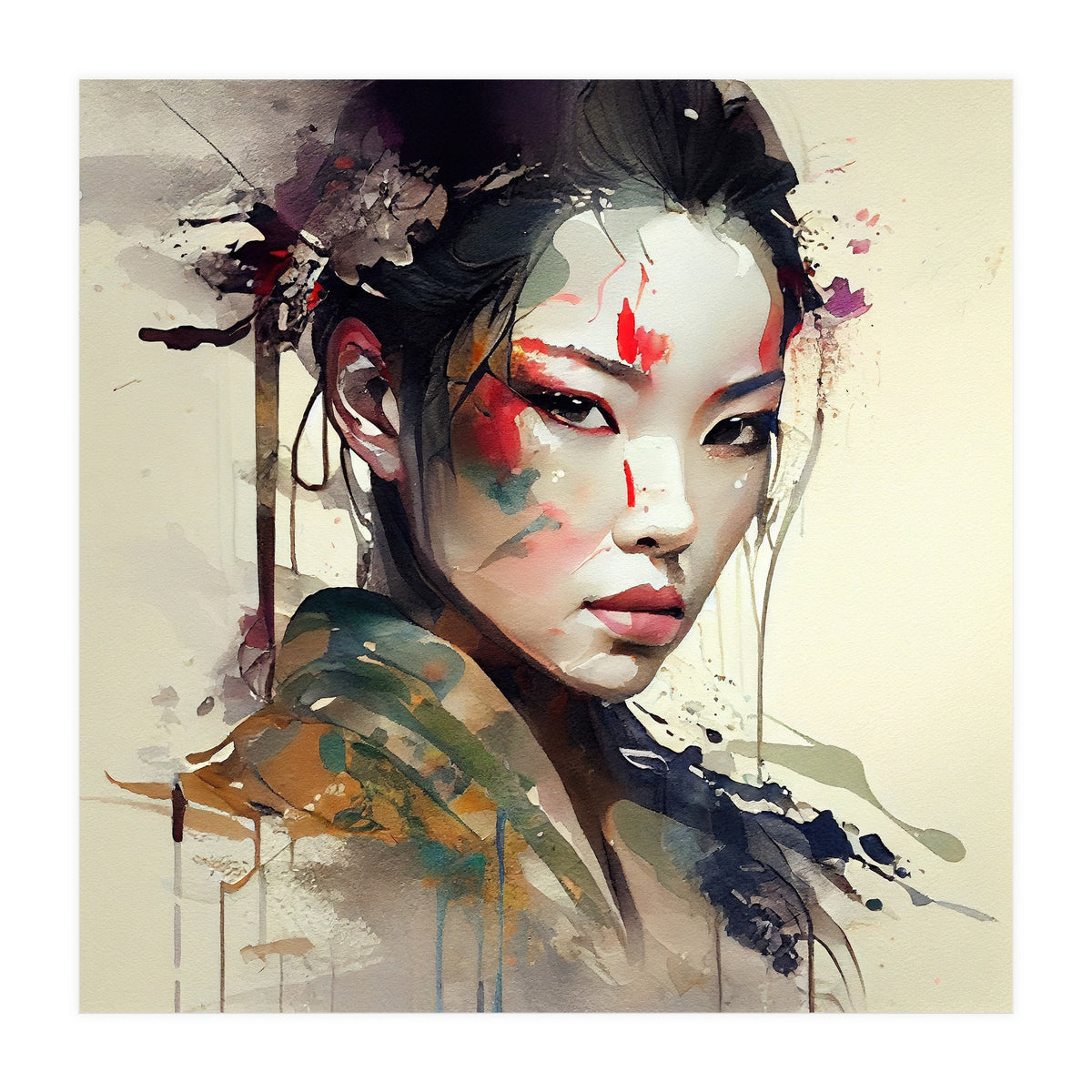 Powerful Warrior Geisha #1 (Print Only)