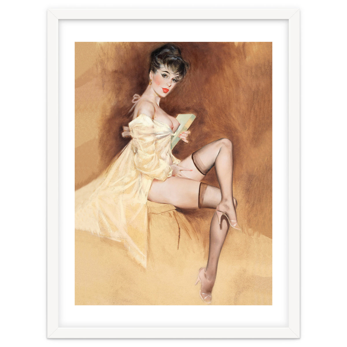 Late Portrait Of Sexy Pinup Secretary Woman