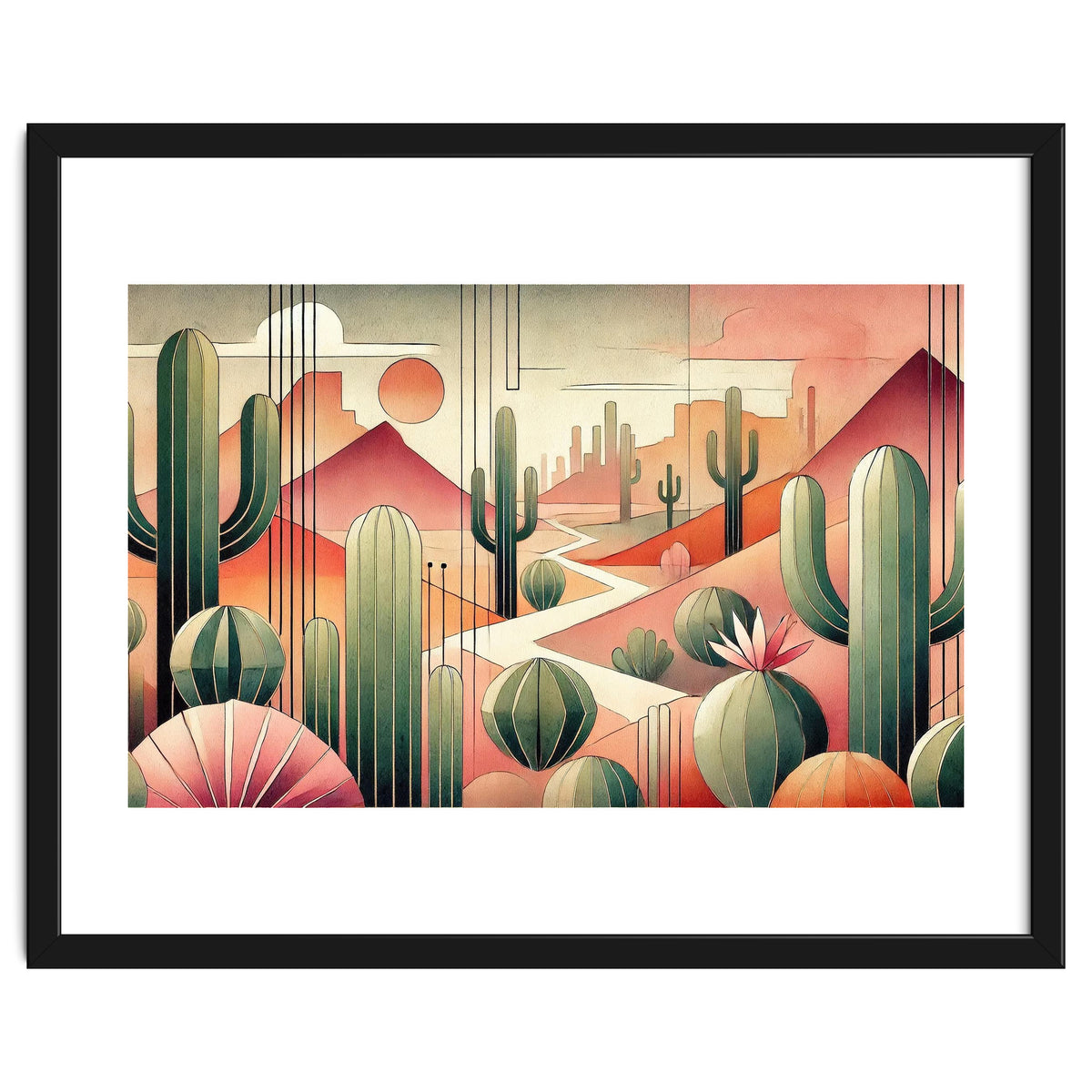 Art Deco Desert Cacti