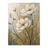 Elegant White Anemone Floral Oil Painting (Print Only) thumbnail