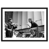 Conductor Herbert von Karajan rehearsing with Nathan Milstein in Lucerne, Switzerland. Lucerne,1957. thumbnail