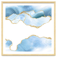 Blue & Gold Glitter Agate Texture 06