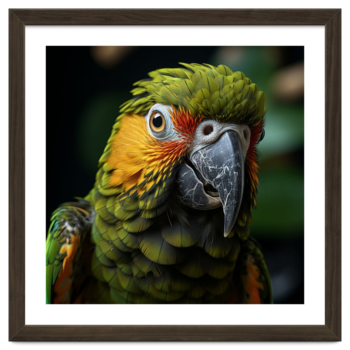 Close Up Of A Colorful Macaw Parrot Face