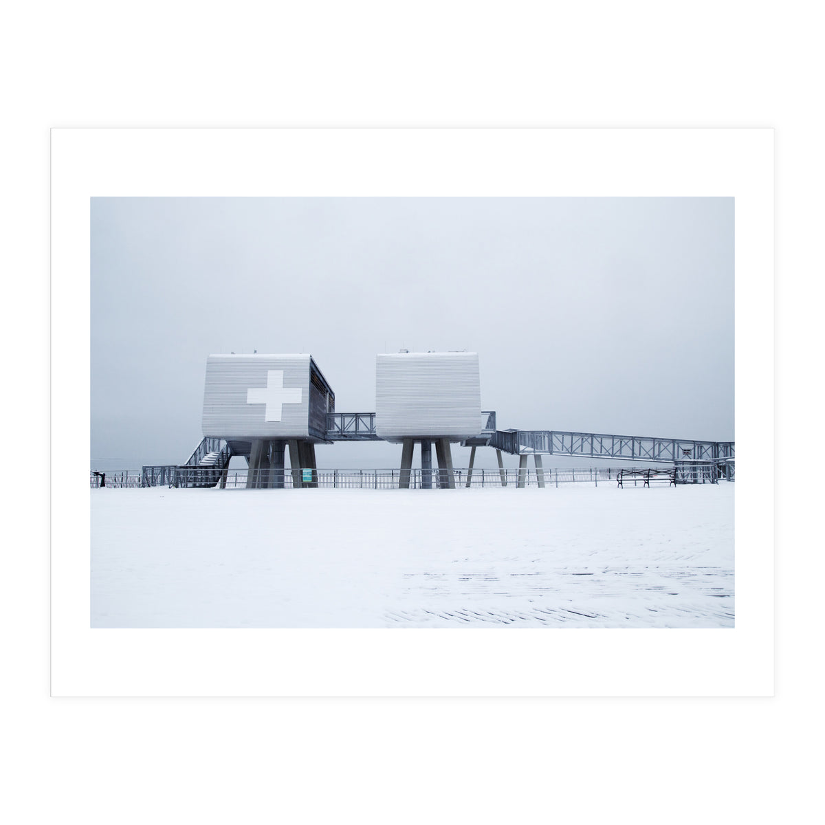 First aid house in the winter seascape (Print Only)