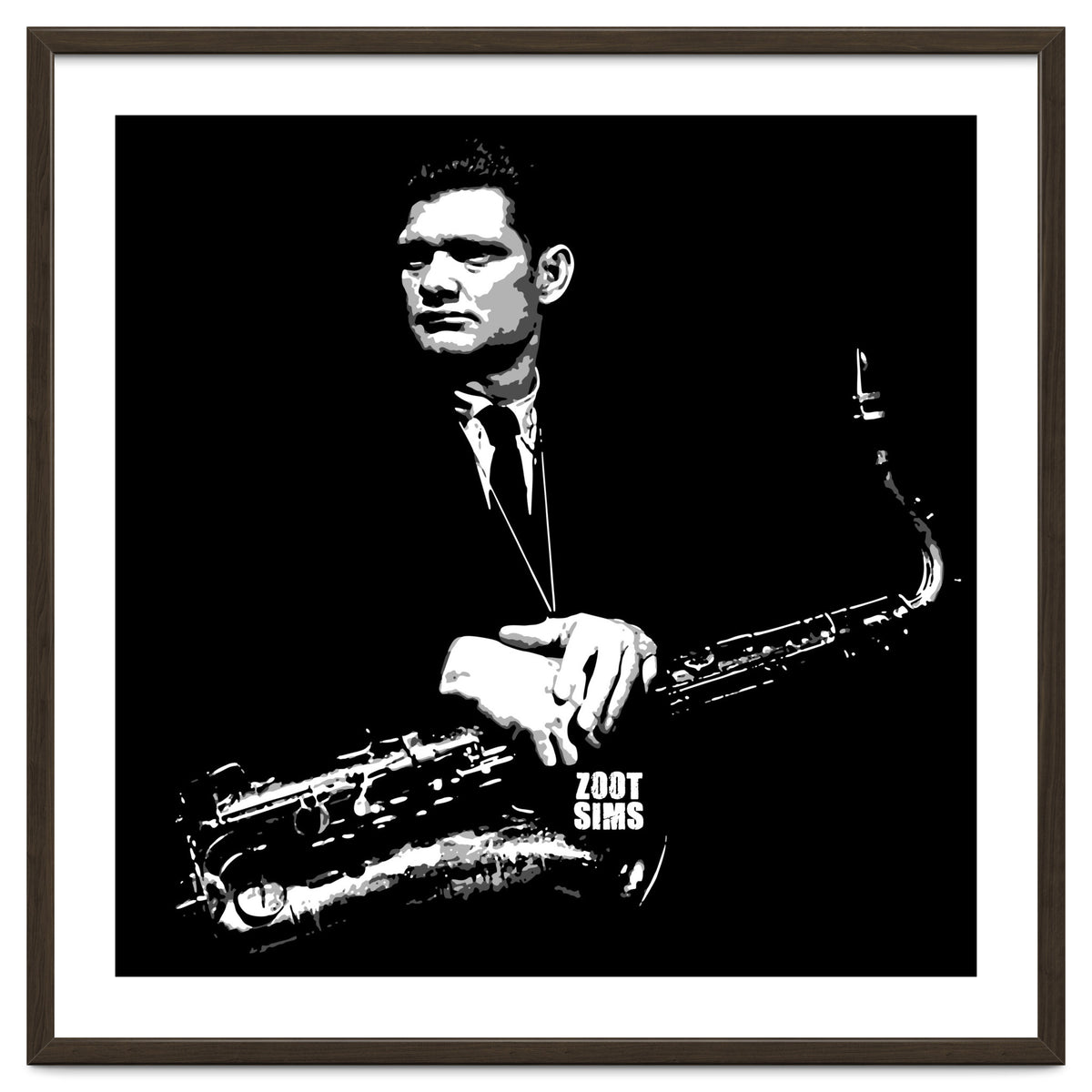 Zoot Sims American Jazz Saxophonist in Grayscale