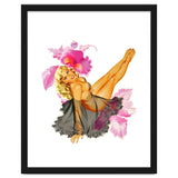 Pinup Sexy Woman Posing In Black Sleeping Dress thumbnail