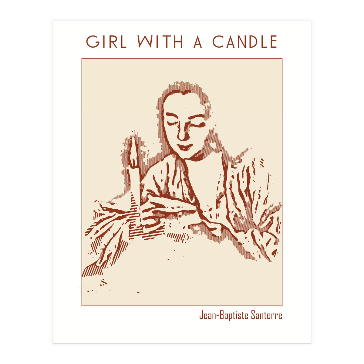 Girl With A Candle – Jean Baptiste Santerre (Print Only)
