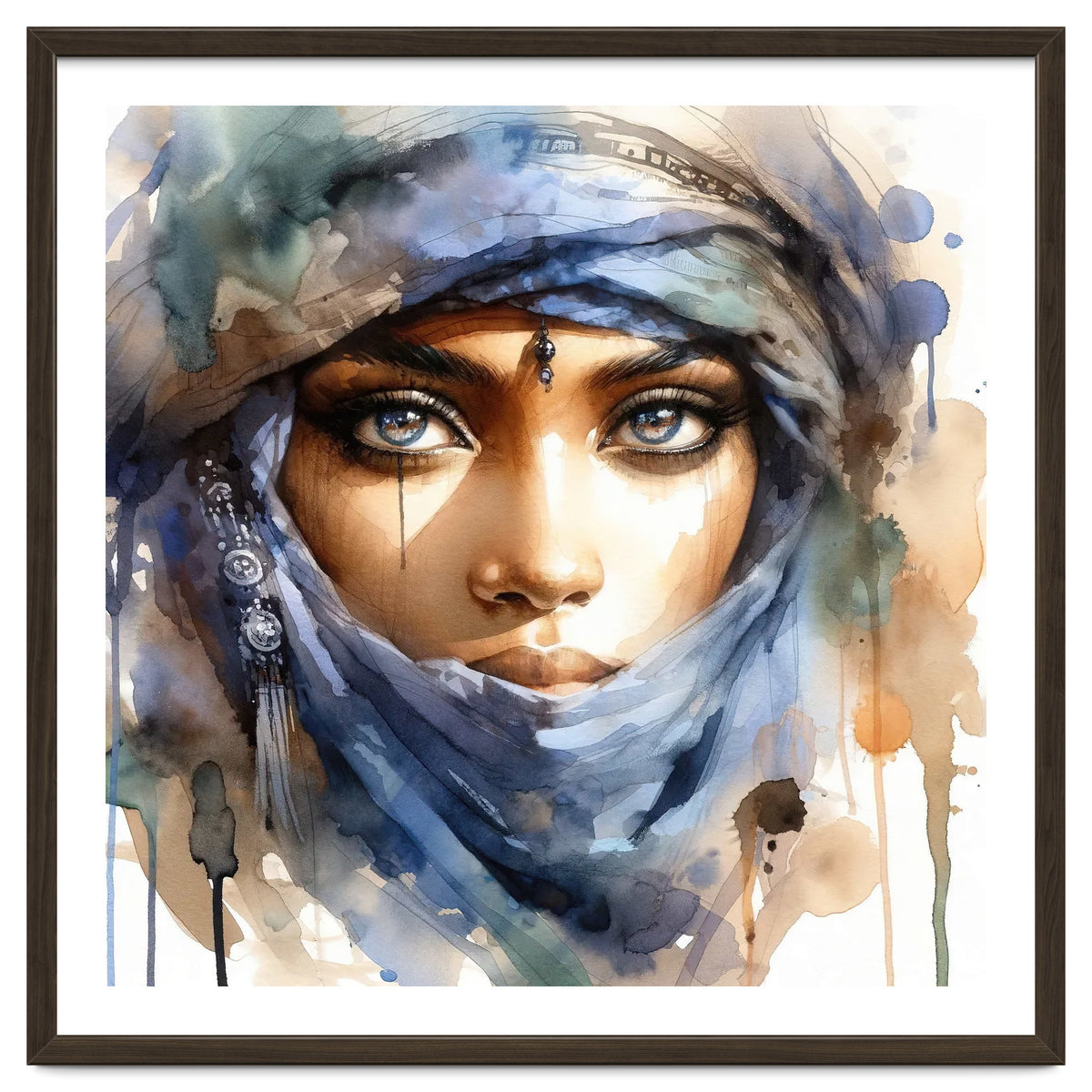 Blue Veil Tuareg Woman Portrait