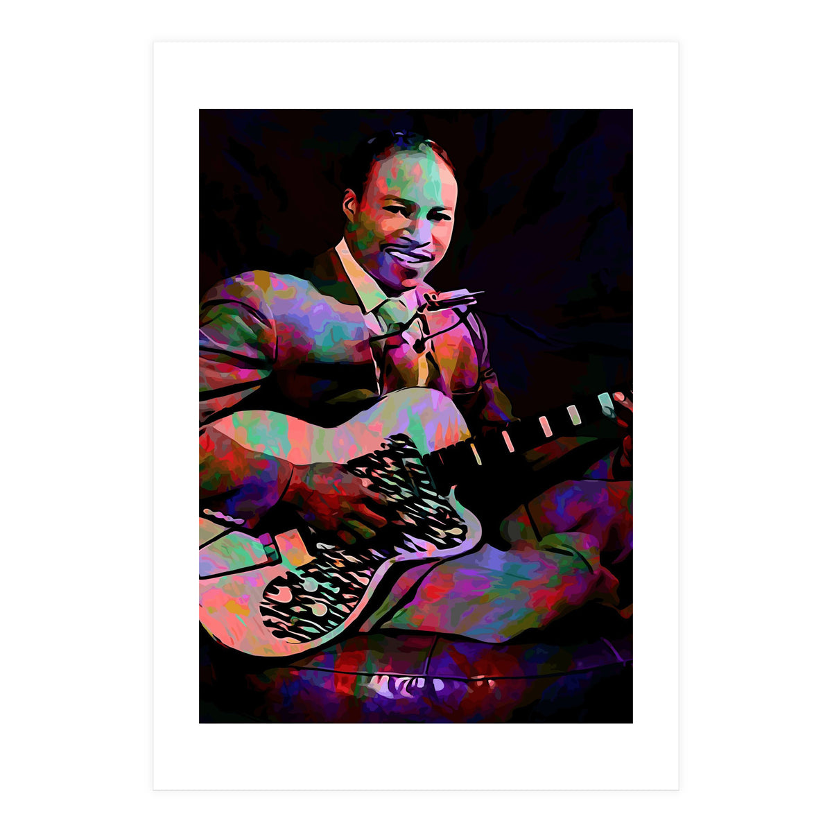 Jimmy Reed American BLues Musician Legend Colorful (Print Only)
