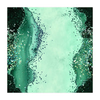 Emerald Glitter Agate Texture 01  (Print Only)