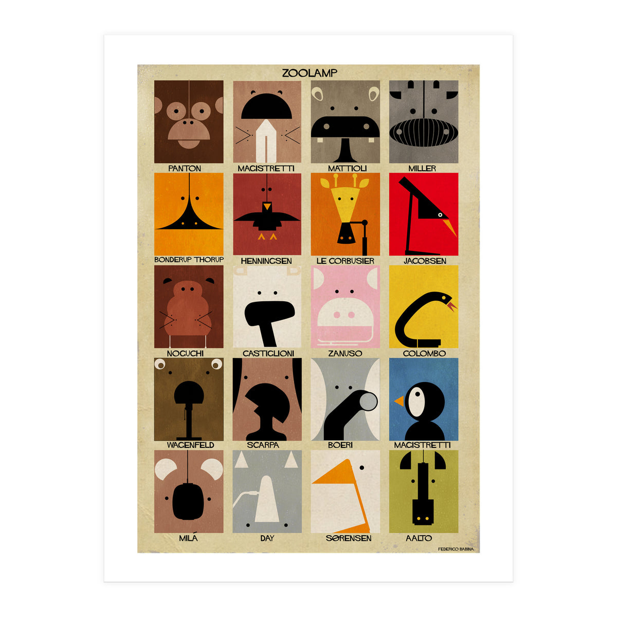 Zoo Lamp Animals (Print Only)