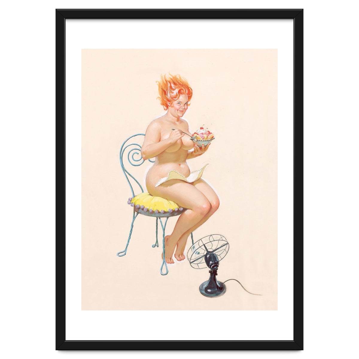 Beautiful Chubby Girl Enjoys In Ice Cream