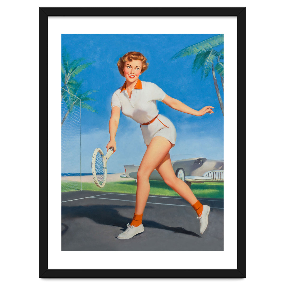 Pinup Girl On The Tennis Course