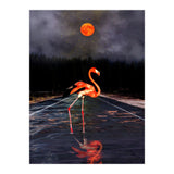 Flamingo and Red Moon  (Print Only) thumbnail