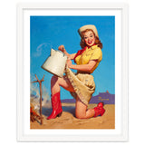 Pinup Sexy Woman Posing With A Hot Teapot thumbnail
