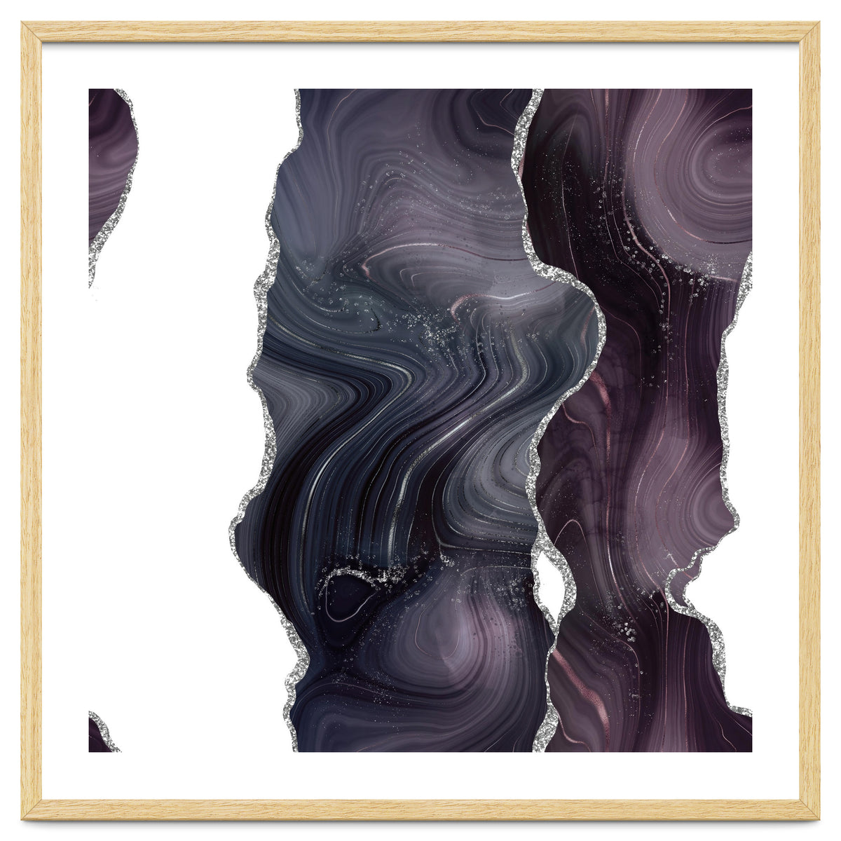 Black & Silver Glitter Agate Texture 06