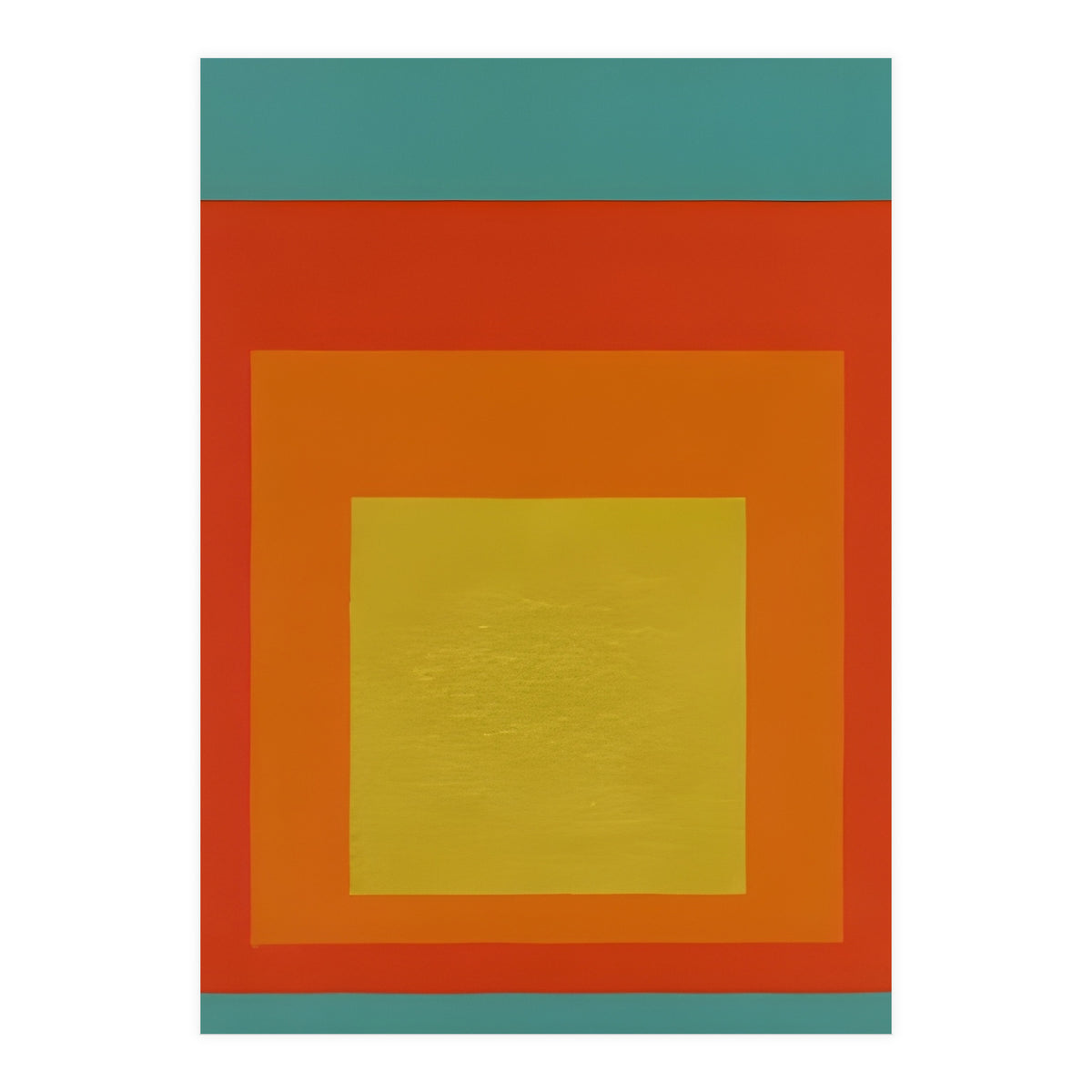 JOSEF ALBERS - HOMAGE TO THE SQUARE GREEN RED YELLOW ORANGE  (Print Only)