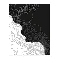 Abstract Black And White Wavy Lines Flowing  (Print Only)