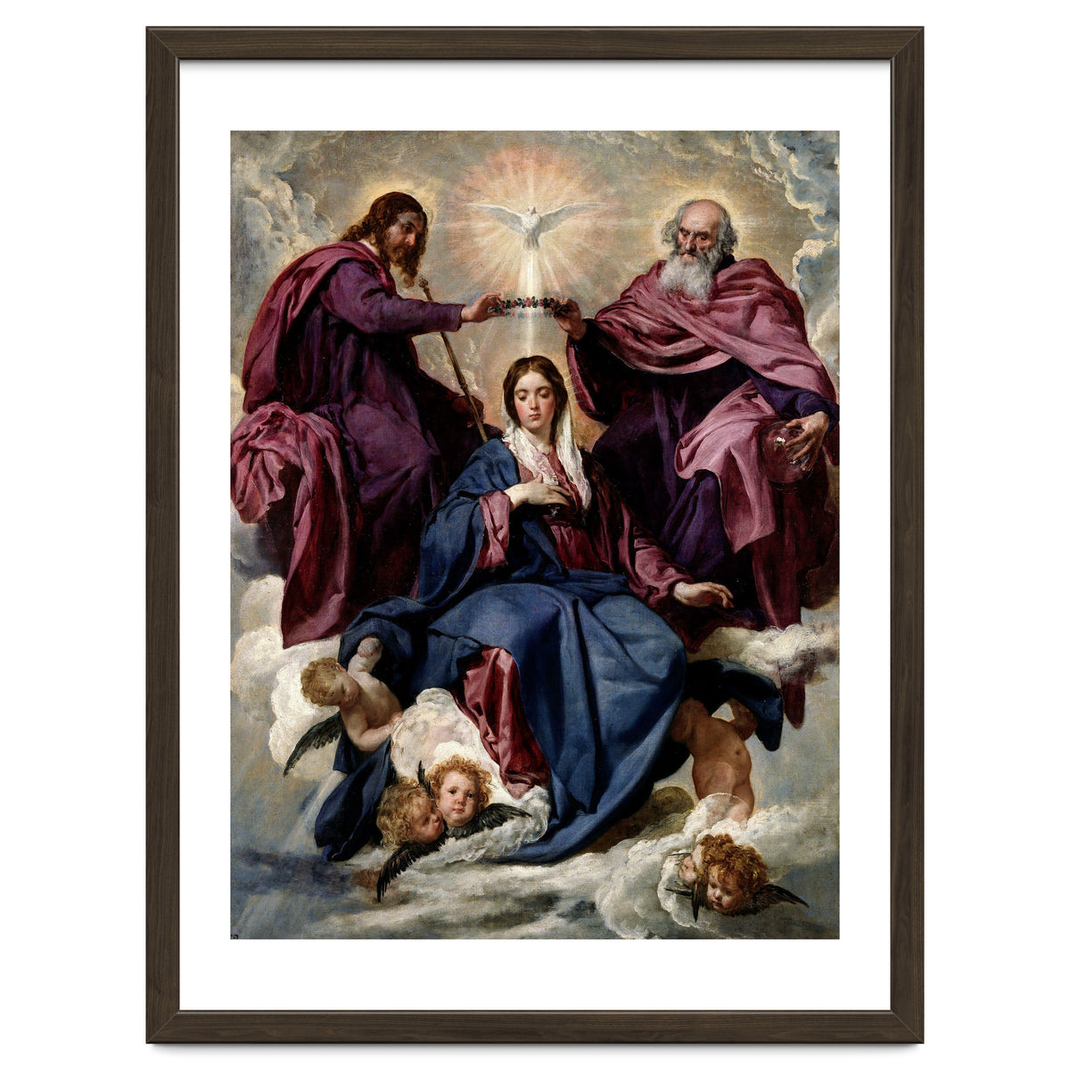 'The Coronation of the Virgin', ca. 1635, Spanish School, Oil on canvas, 176 cm x 124 cm, P01168.