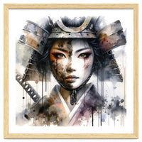 Ink Veil Asian Warrior Woman Portrait