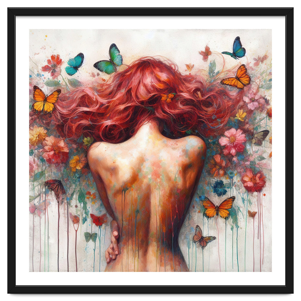 Wild Red Hair Butterfly Back