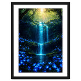 Ethereal Blue Waterfall: Magical Forest Oasis thumbnail