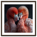Two Flamingos Together Showing Affection thumbnail