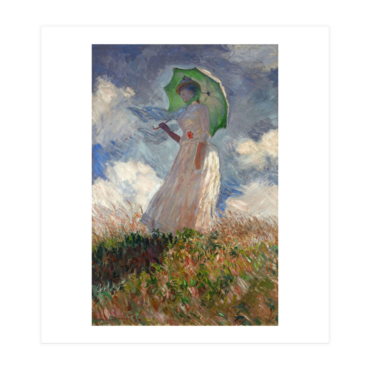 Claude Monet / 'The Woman with a Parasol', 1886, Oil on canvas, 131 × 88 cm. SUZANNE HOSCHEDE. (Print Only)
