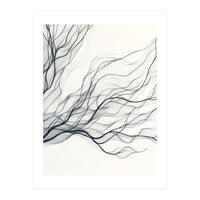 Abstract Black Branching Lines Flowing (Print Only)