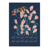 calendar 2025 Linocut flowers blue (Print Only) thumbnail