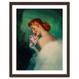 Portrait Of A Pinup Bride In White Dress And A Flower Boukuet thumbnail