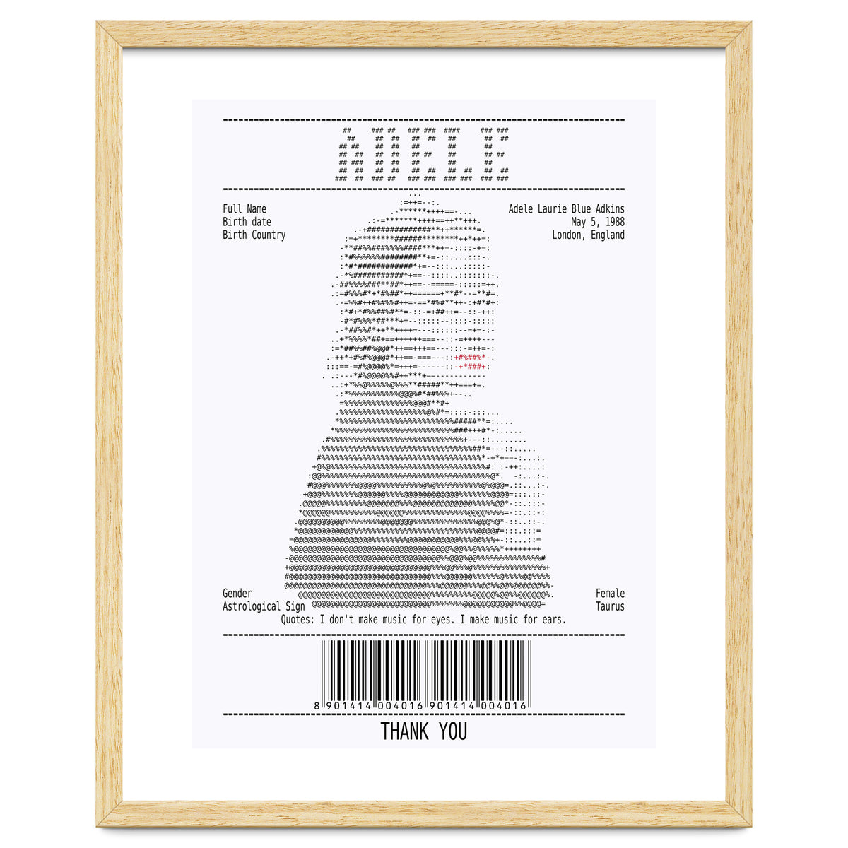 Receipt Art Adele