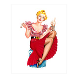 Pinup Blonde Posing With Ice Cream (Print Only) thumbnail