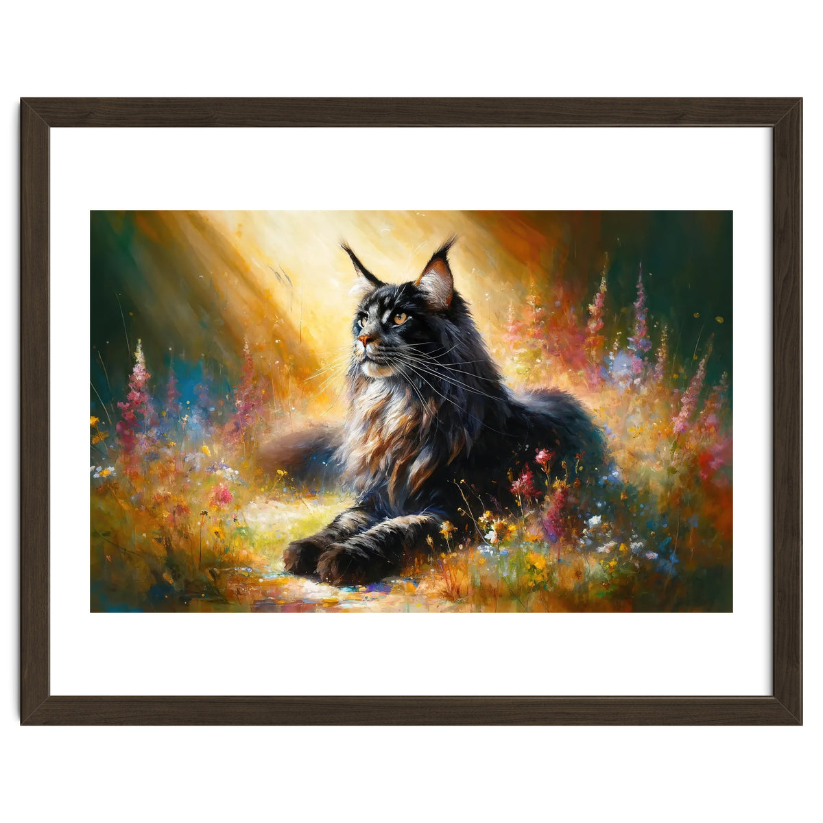 Majestic Lynx In Blooming Meadow