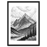 Majestic Alpine Mountain Range Sketch thumbnail