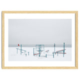 Playground in the winter snow beach thumbnail