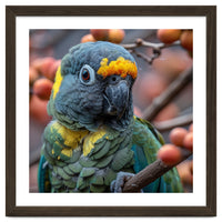 Yellow Headed Amazon Parrot Close Up Portrait
