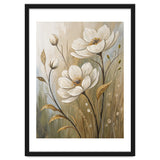 Elegant White Anemone Floral Oil Painting thumbnail