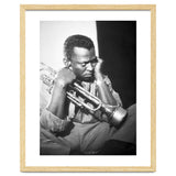 Jazz trumpeter Miles Davis early in his career playing in New York City, circa 1955. thumbnail
