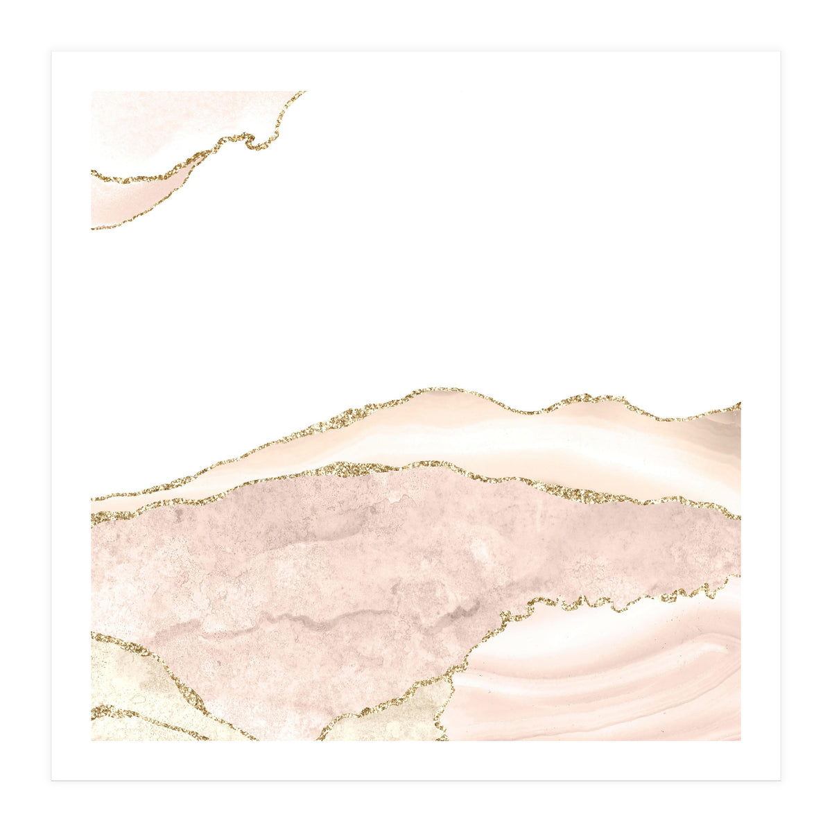 Ivory & Gold Agate Texture 08  (Print Only)