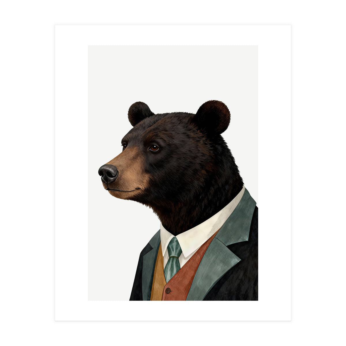 Black Bear In Suit (Print Only)