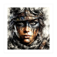 Warrior Woman With Aviator Goggles (Print Only)