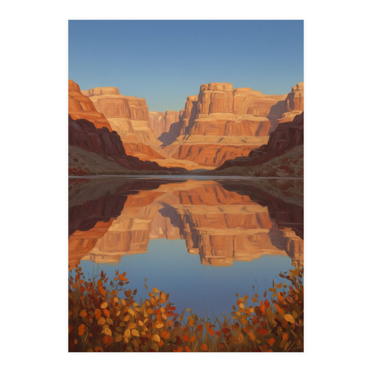 The Silent Echo of Crimson Canyons (Print Only)