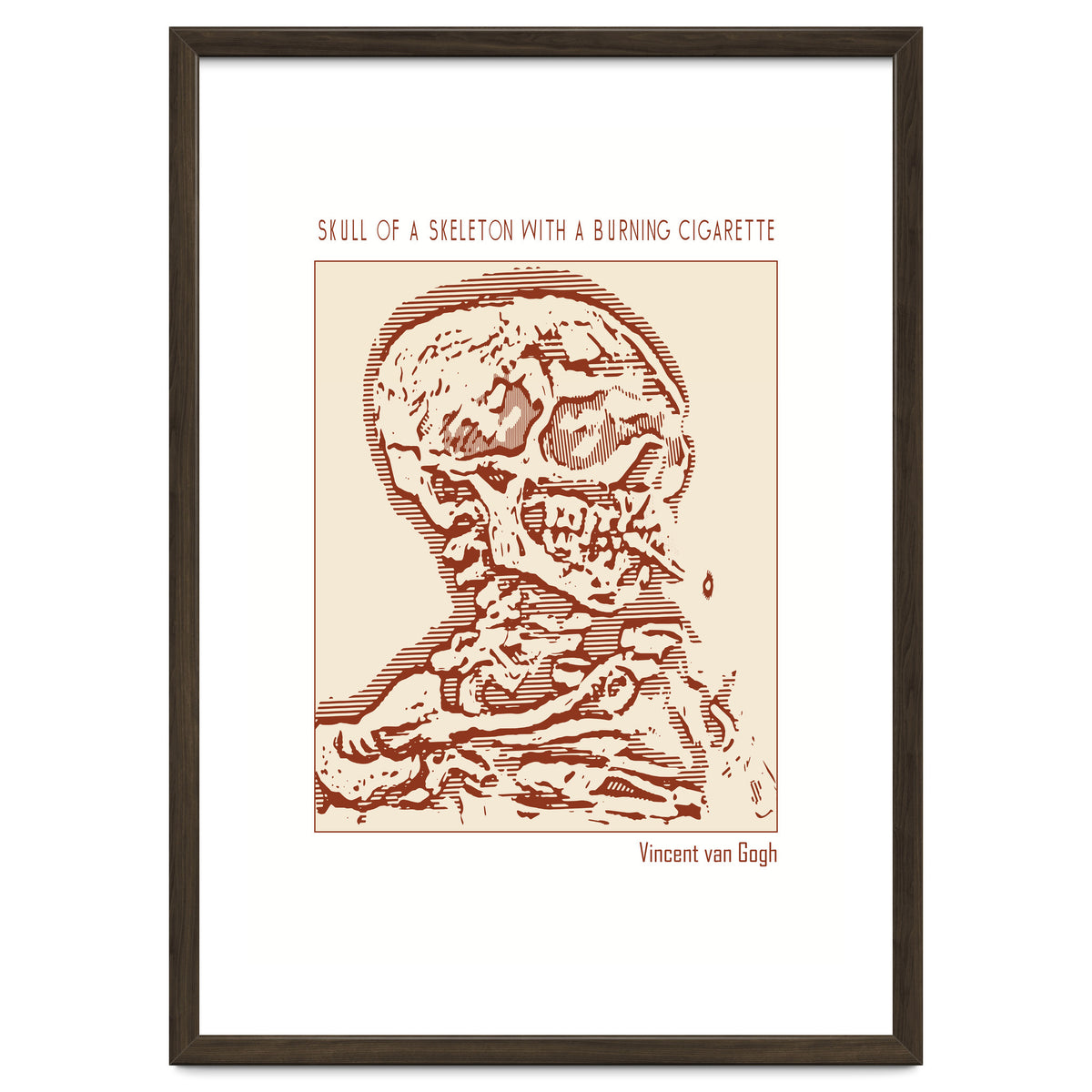 Skull Of A Skeleton With A Burning Cigarette