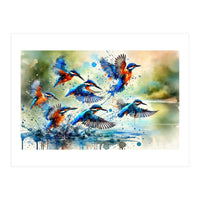 Kingfishers In Flight (Print Only)