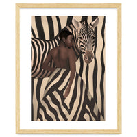 Woman And Zebra In Bold Stripes