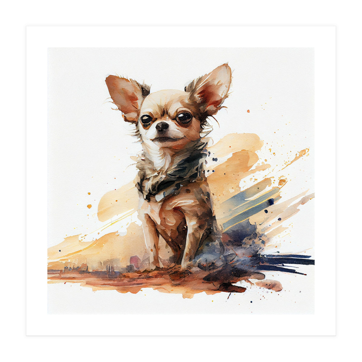 Watercolor Chihuahua Dog (Print Only)