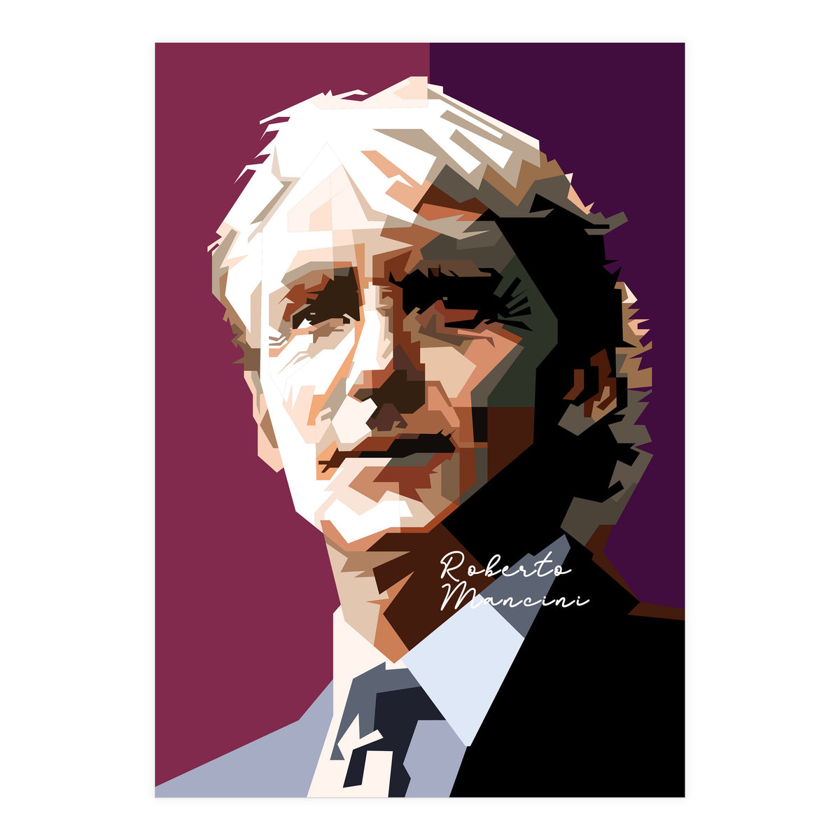 Roberto Mancini Retro Football (Print Only)