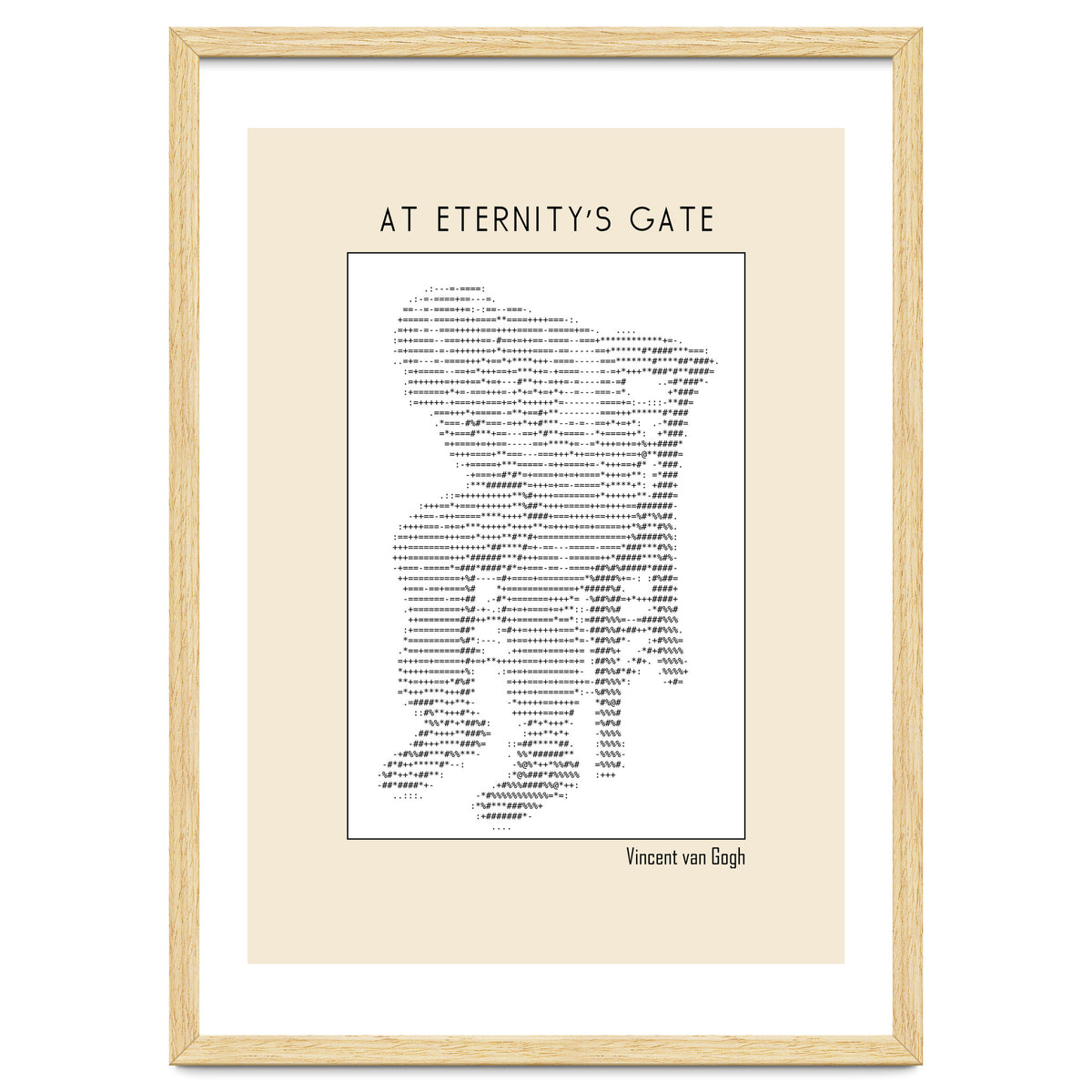 At Eternity’s Gate Vincent Van Gogh – Ascii Art