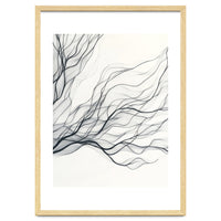Abstract Black Branching Lines Flowing
